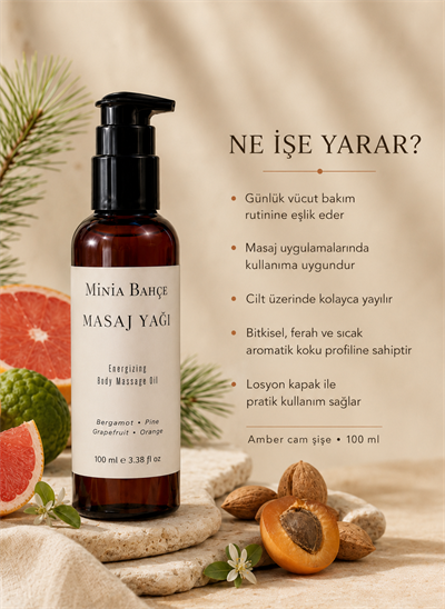 Bergamot Aromaterapi Masaj Yağı 100 ml | Çam, Greyfurt ve Portakal