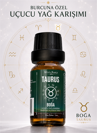Boğa Burcu Uçucu Yağ Karışımı – Ylang Ylang, Kekik, Limon, Adaçayı ve Itır Uçucu Yağları, 10 ml