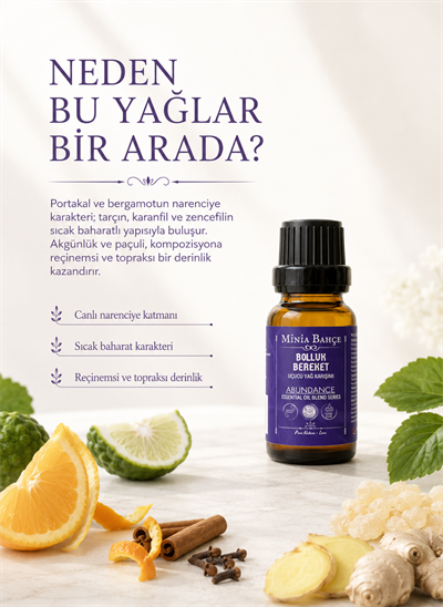 Bolluk-Bereket (Abundance) Uçucu Yağ Karışımı, %100 Saf, 10 ml