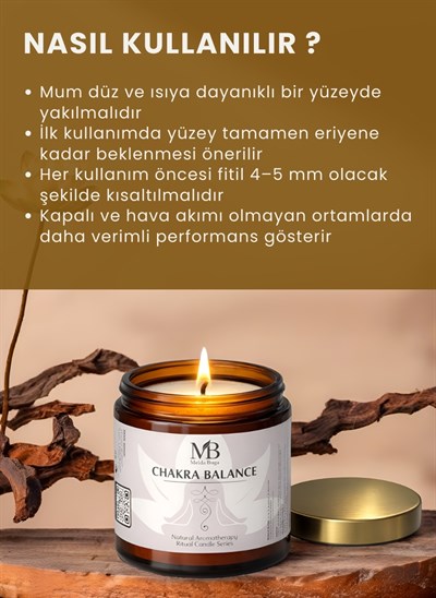 Chakra Balance Aromaterapi Soya Mumu - 100 g | Doğal Uçucu Yağlar ile Dengeleyici Mum