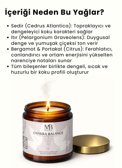 Chakra Balance Aromaterapi Soya Mumu - 100 g | Doğal Uçucu Yağlar ile Dengeleyici Mum