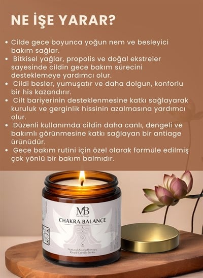 Chakra Balance Aromaterapi Soya Mumu - 100 g | Doğal Uçucu Yağlar ile Dengeleyici Mum