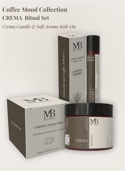 Crema Ritüel İkili Set – Crema Soy Wax Mum (100 g) + Crema Aroma Roll (10 ml)