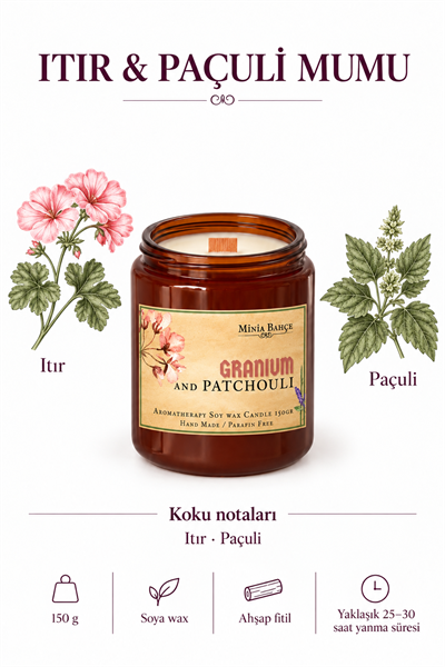 GERANIUM & PATCHOULI – SOYA MUMU – 150 GR