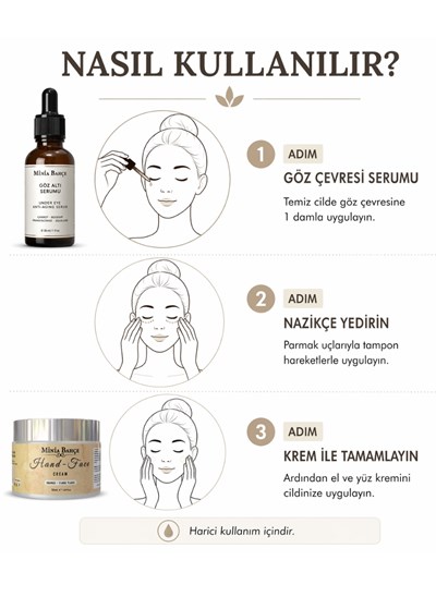 Göz Çevresi & Cilt Bakım Seti (30 ml + 50 ml) - %100 Doğal Serum ve El & Yüz Kremi