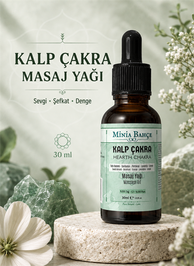 Kalp Çakra Masaj Yağı – 30 ml | Itır, Portakal, Lavanta ve Limon Yağlarıyla Masaj Bakımı