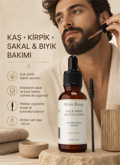 Kaş ve Kirpik Bakım Serumu – 30 ml | Fırça Hediyeli Bitkisel Yağ Bakımı