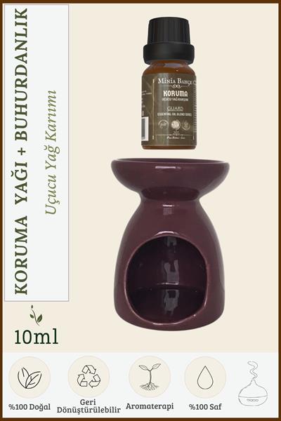 Koruma Uçucu Yağ Karışımı Özel Seri %100 Saf, 10 ml ve Buhurdanlık