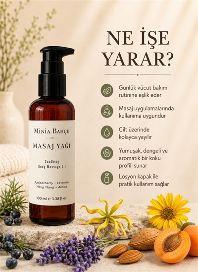 Minia Bahçe Lavanta Masaj Yağı – 100 ml | Bitkisel Yağlarla Vücut ve Masaj Bakımı