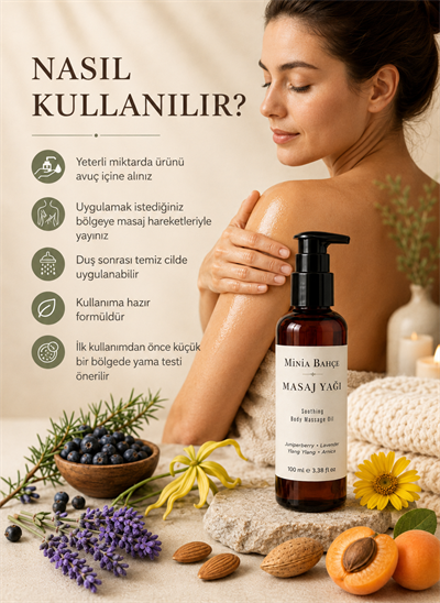 Minia Bahçe Lavanta Masaj Yağı – 100 ml | Bitkisel Yağlarla Vücut ve Masaj Bakımı