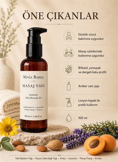 Minia Bahçe Lavanta Masaj Yağı – 100 ml | Bitkisel Yağlarla Vücut ve Masaj Bakımı