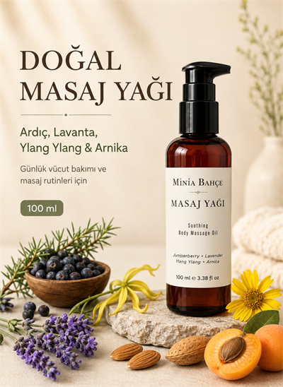Minia Bahçe Lavanta Masaj Yağı – 100 ml | Bitkisel Yağlarla Vücut ve Masaj Bakımı