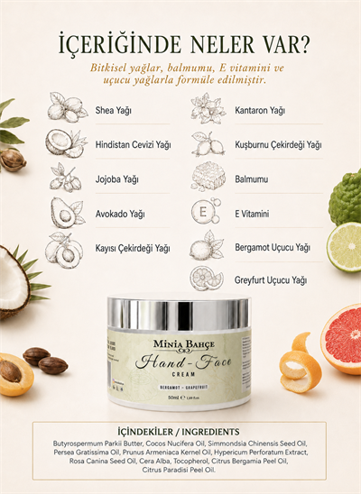 Bergamot & Greyfurt El ve Yüz Kremi – 50 ml