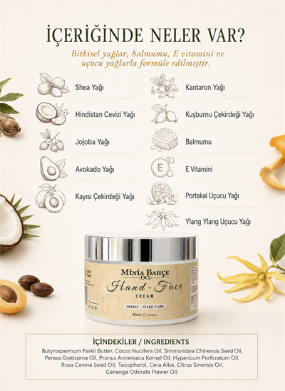 Portakal & Ylang Ylang El ve Yüz Kremi – 50 ml