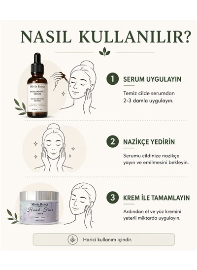 Nemlendirici Bakım Seti - Serum + El & Yüz Kremi | %100 Doğal Günlük Bakım