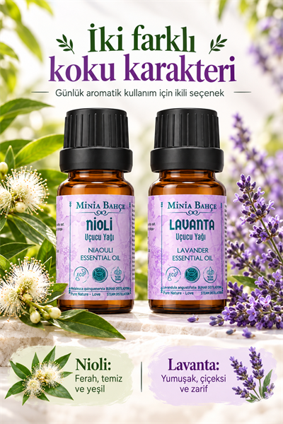 Nioli (Niaouli) & Lavanta Uçucu Yağ Seti – 10 ml x 2 | %100 Saf