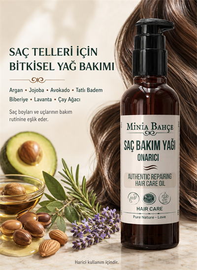 Onarıcı Saç Bakım Yağı, %100 Doğal Ve Katkısız, 100ml