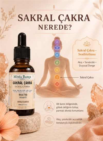 Sakral Çakra Masaj Yağı – 30 ml | Sandal, Portakal, Lavanta ve Ylang Ylang Yağlarıyla Masaj Bakımı