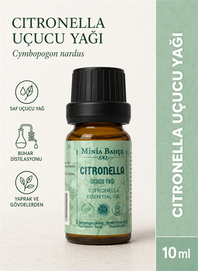 Citronella Uçucu Yağı – 10 ml | Saf ve Katkısız Bitkisel Uçucu Yağ