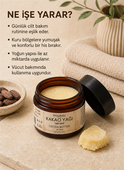 Kakao Yağı – Saf Kakao Çekirdeği Yağı, 50 ml