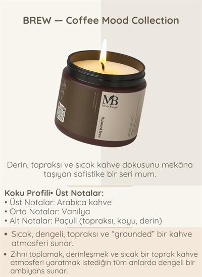 BREW – Kahve, Vanilya & Paçuli Kokulu Doğal Soya Mum | 100 g
