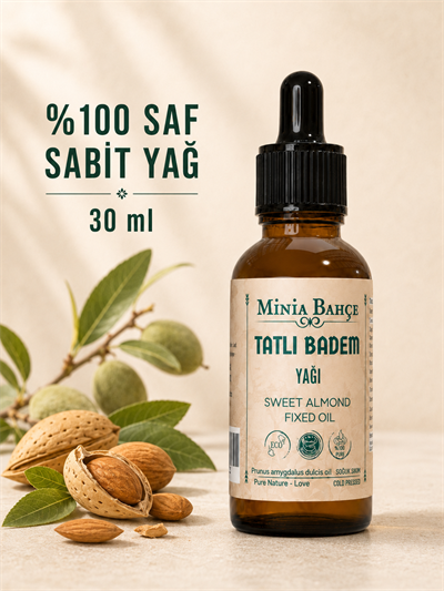 Tatlı Badem Yağı – 30 ml | Soğuk Sıkım Sabit Yağ