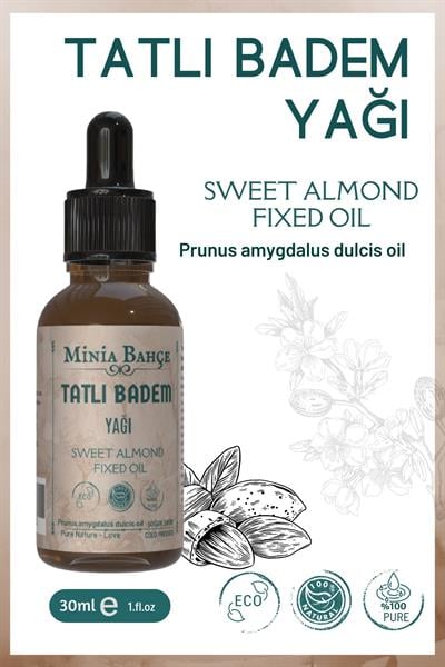 Tatlı Badem Yağı , %100 Doğal, 30ml