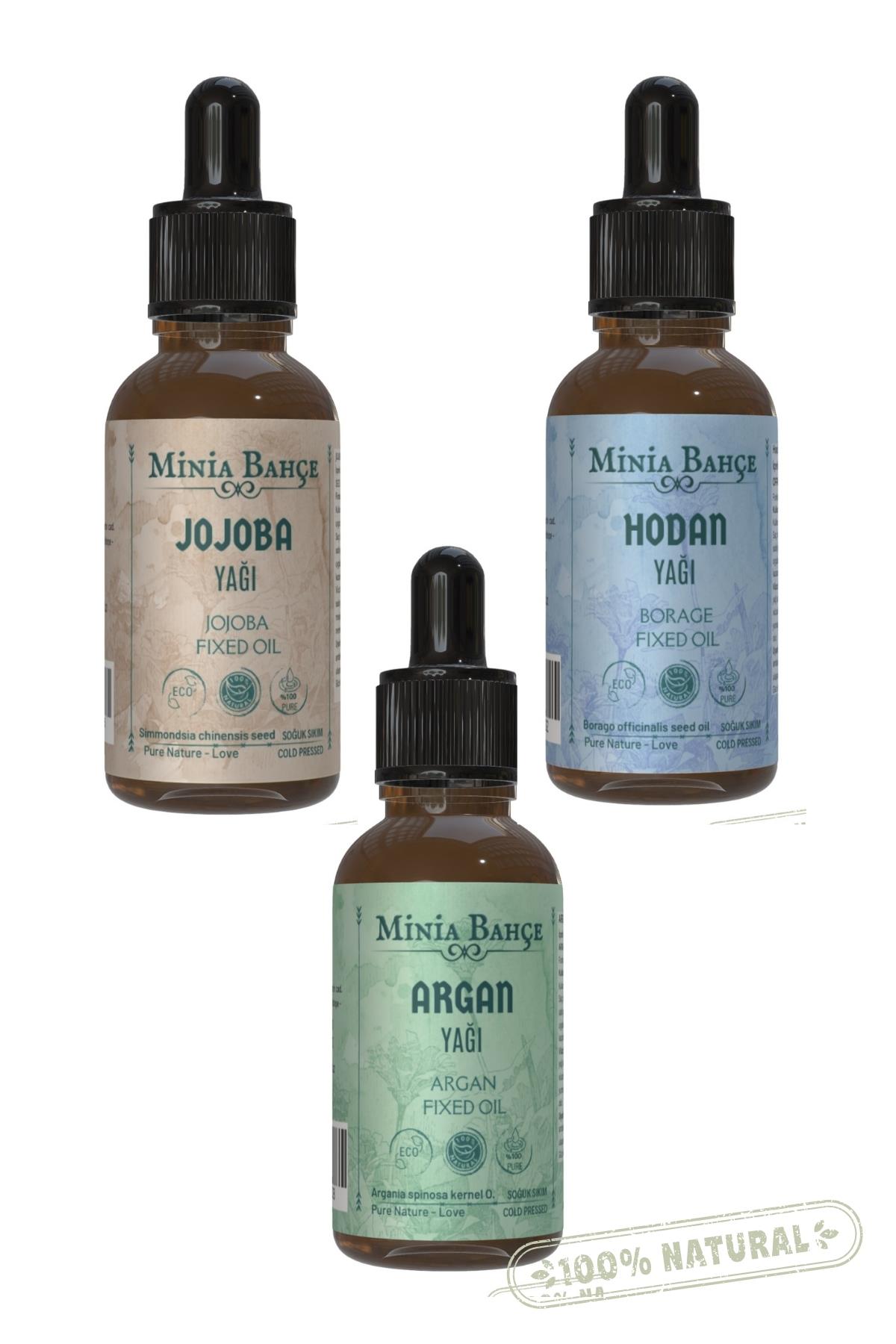 Argan Yağı, Hodan Yağı, Jojoba Yağı (3'lü Set) 30ml X 3 Adet