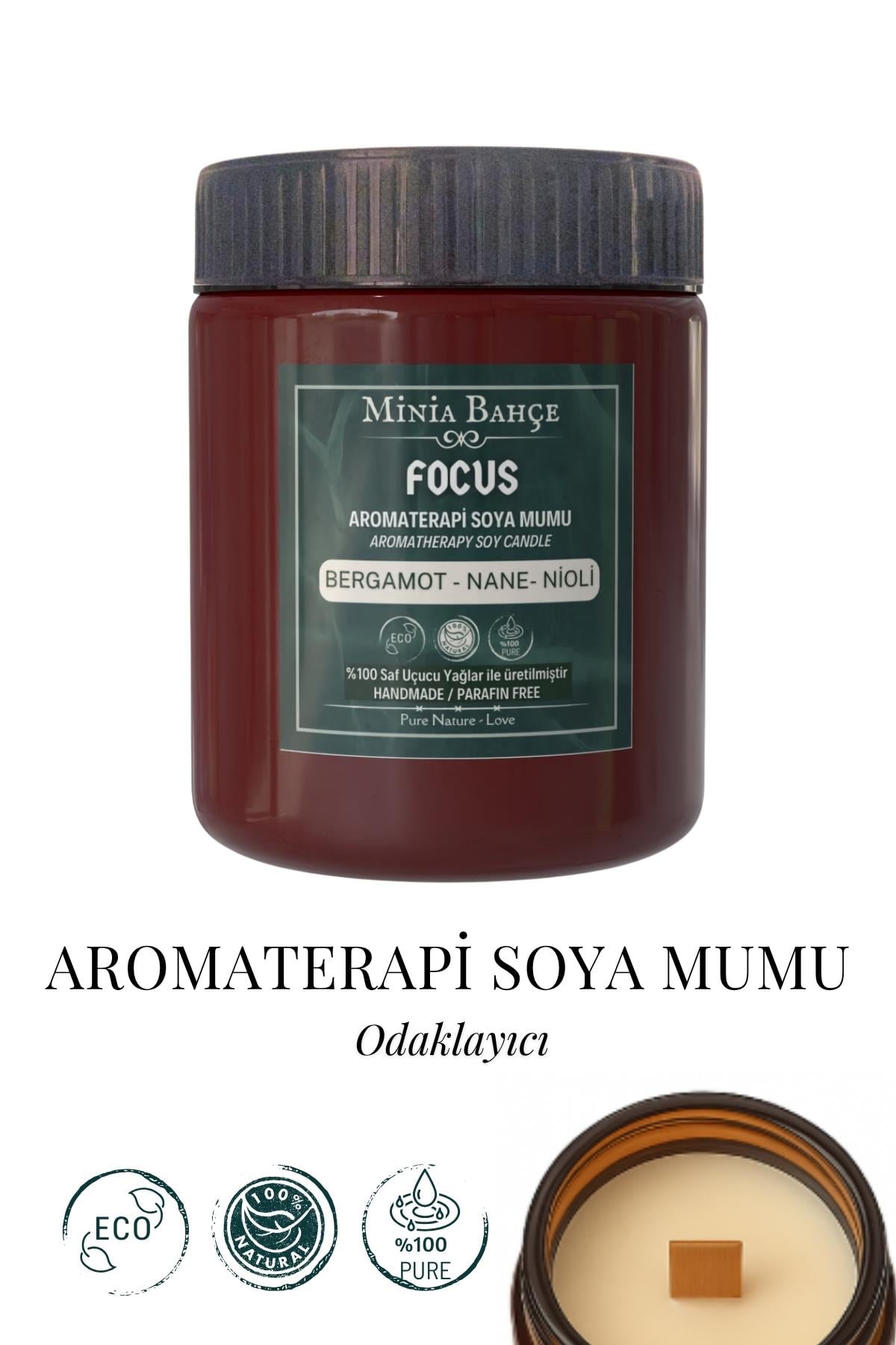 Aromaterapi Soya Mum - Focus (Odaklanma) | 150 gr %100 Doğal ve Saf