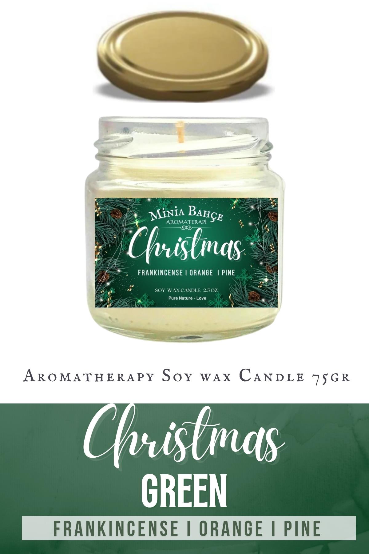 Aromaterapi Soya Mum, Yeni Yıl Soya Mumu 001 (chirstmas) , 75gr, 3 Adet