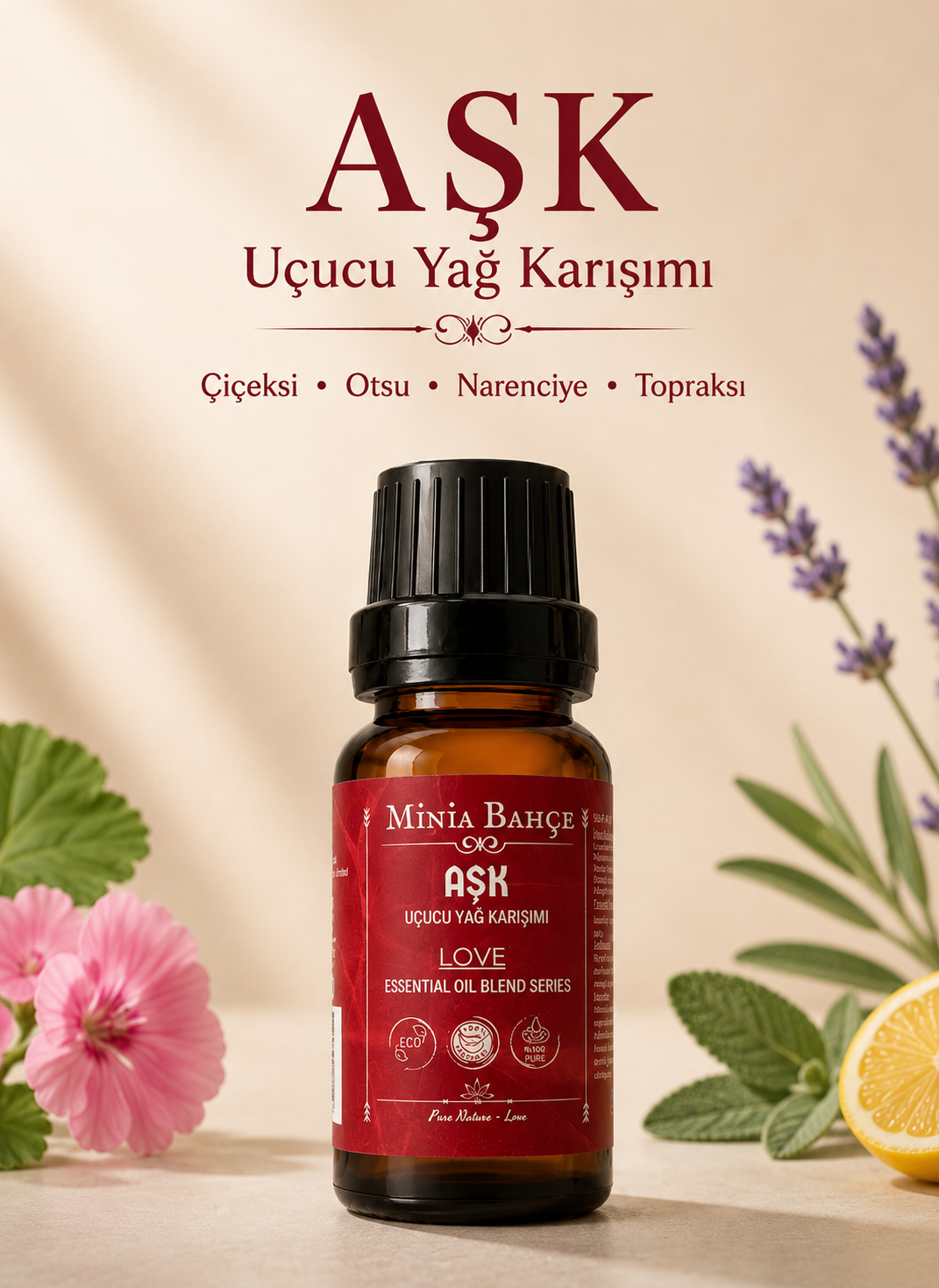 Aşk (Love) Uçucu Yağ Karışımı - %100 Saf, 10 ml