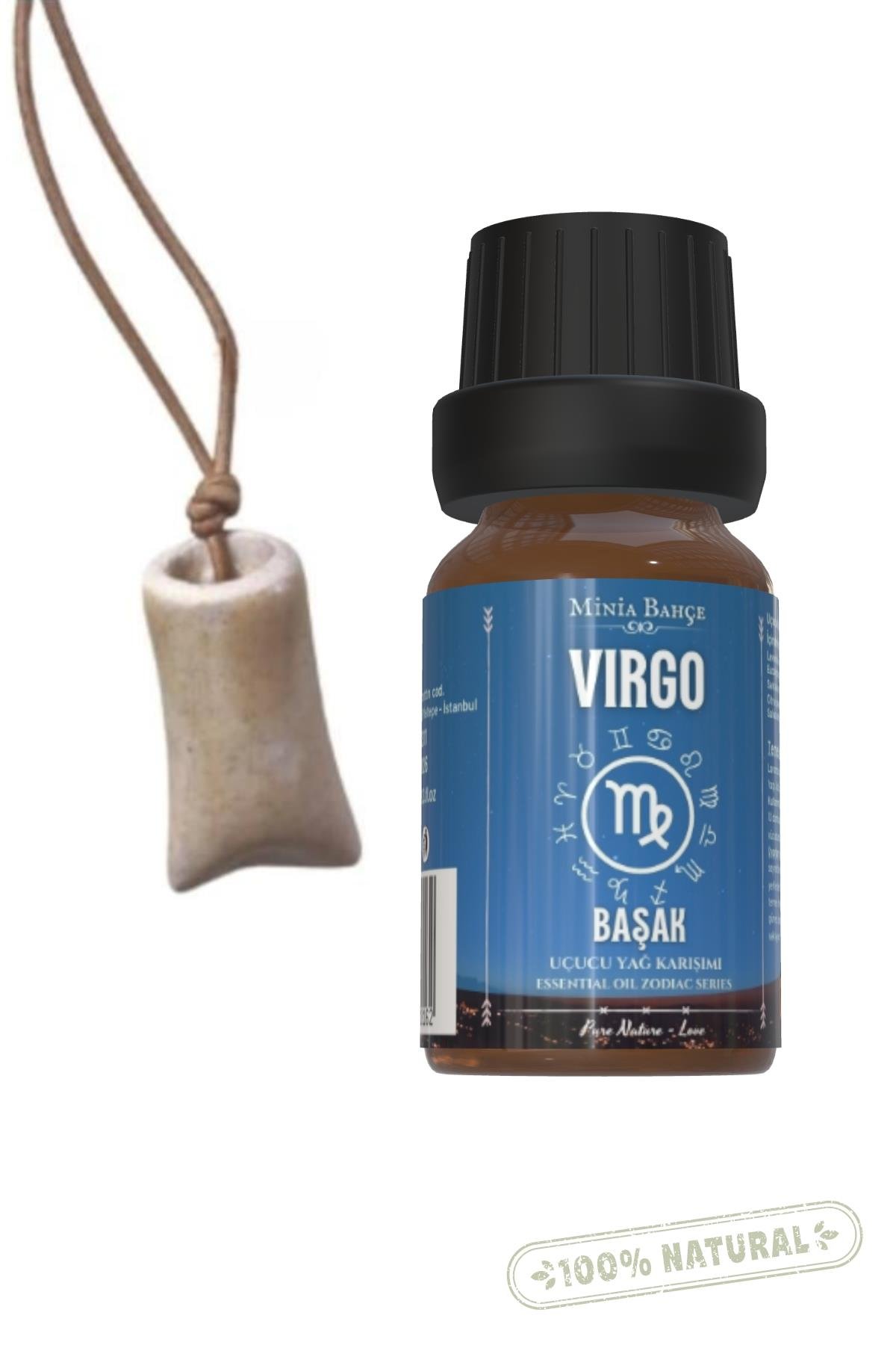 Başak Burcu - Virgo, Uçucu Yağ Karışımı, 10ml & Koku Hazneli Kolye02
