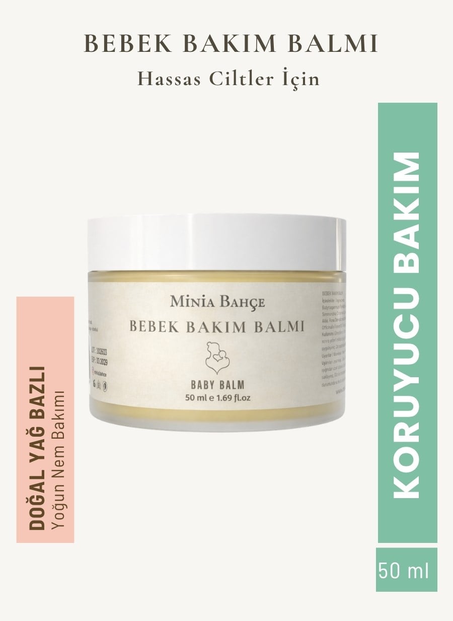 Bebek Bakım Balmı 50 ml Yoğun Nem Koruyucu Bakım, Hassas Ciltler İçin Doğal Yağ Bazlı