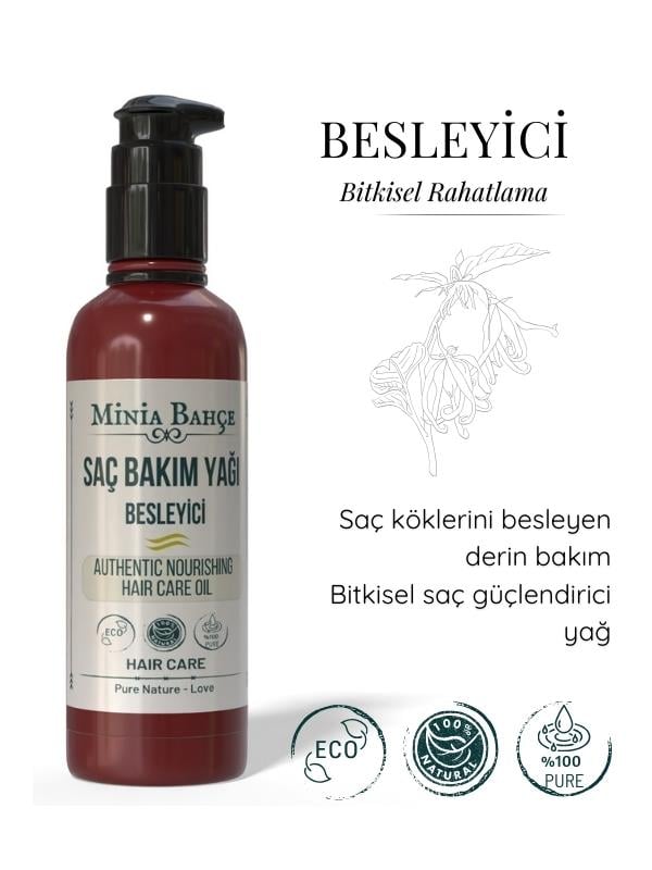 Besleyici Saç Bakım Yağı, %100 Doğal Ve Katkısız, 100ml