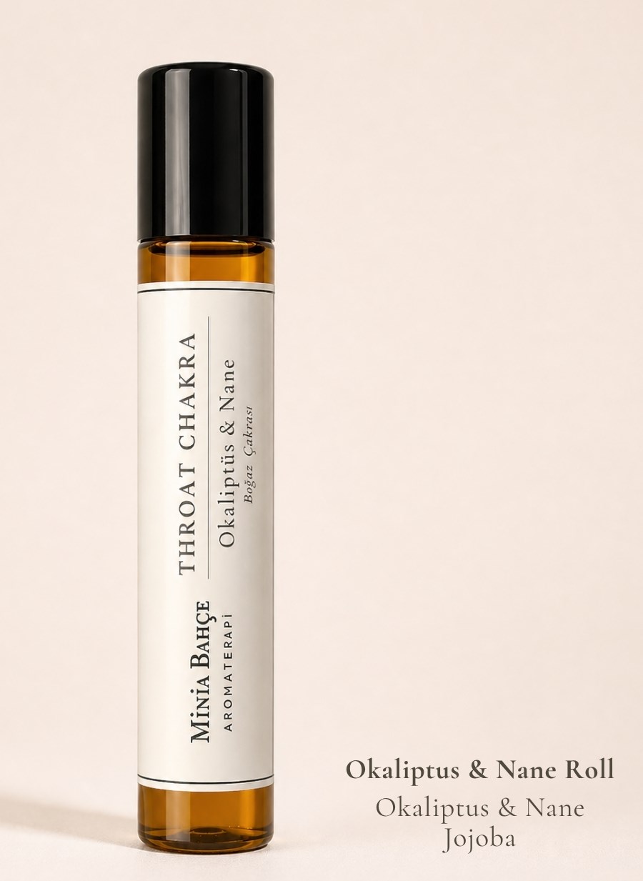 Boğaz Çakra Roll - %100 Doğal Okaliptüs & Nane Yağı 10 ml