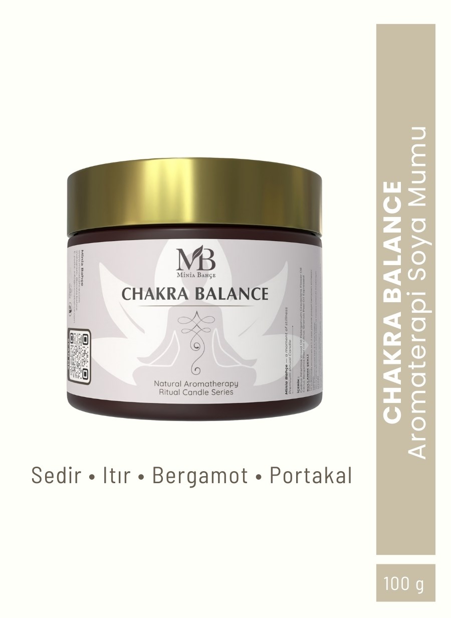 Chakra Balance Aromaterapi Soya Mumu - 100 g | Doğal Uçucu Yağlar ile Dengeleyici Mum