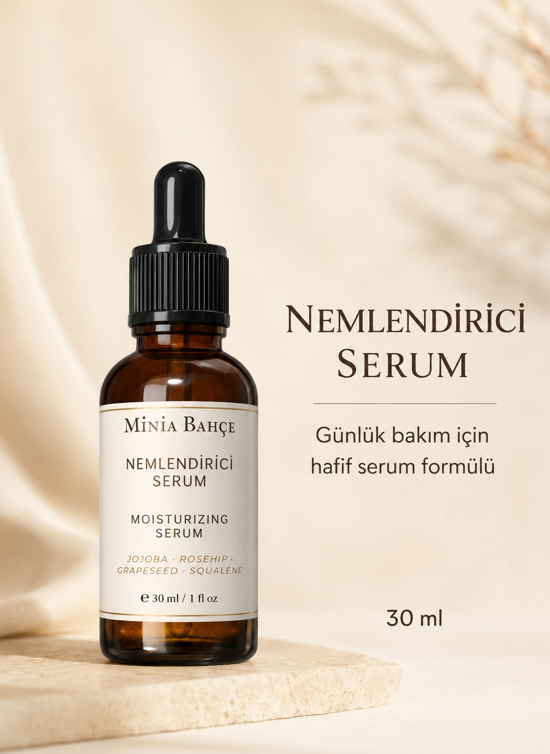 Cilt Nemlendirici Serum – 30 ml | Bitkisel Yağlarla Günlük Yüz Bakımı