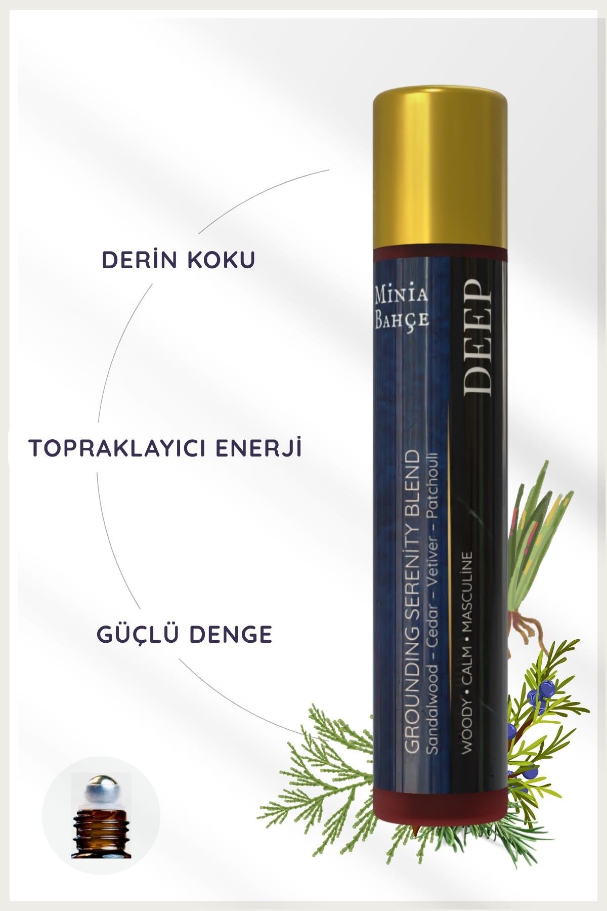 DEEP – Dengeleyici ve Topraklayıcı Roll-On | %100 Doğal, Alkolsüz – 10 ml
