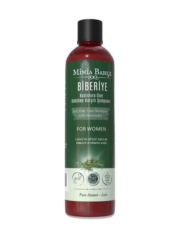 Kadınlara Özel Doğal Şampuan – Biberiye & Bitkisel Özler | Dökülme Karşıtı ve Saç Güçlendirici – 400 ml