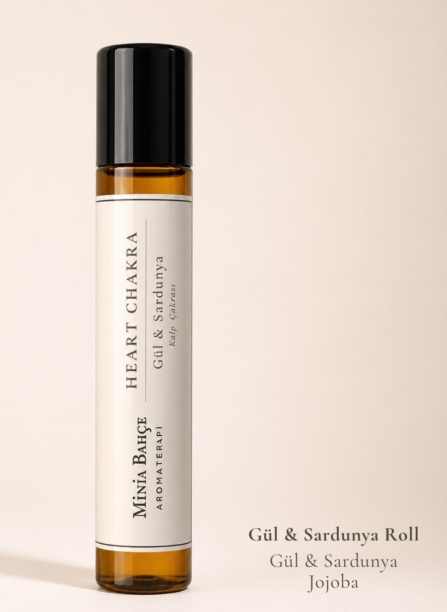 Kalp Çakra Roll - %100 Doğal Gül & Sardunya Yağı 10 ml