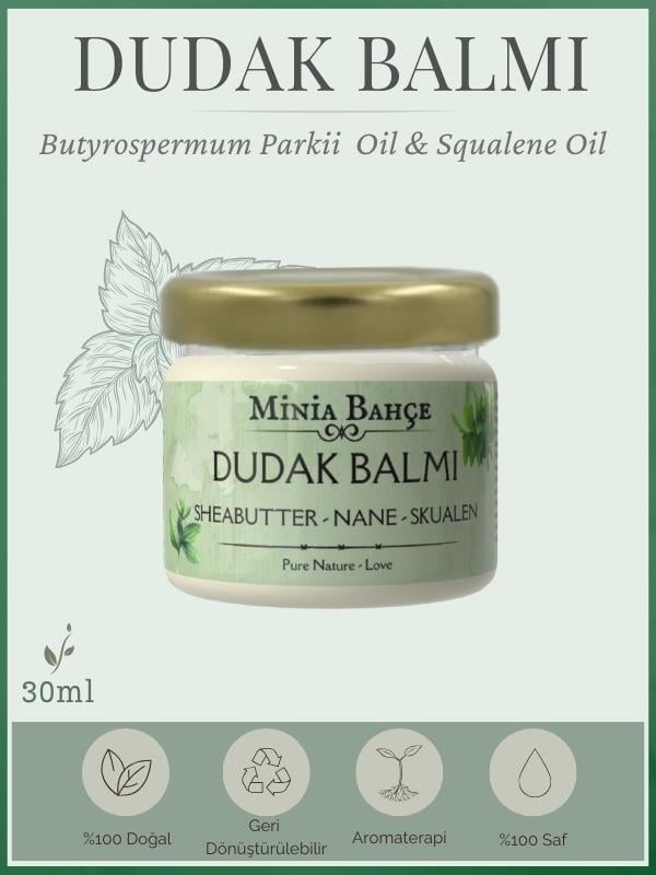 Koruyucu ve Dolgunlaştırıcı Dudak Balmı – Naneli | %100 Saf ve Doğal (30 ml)