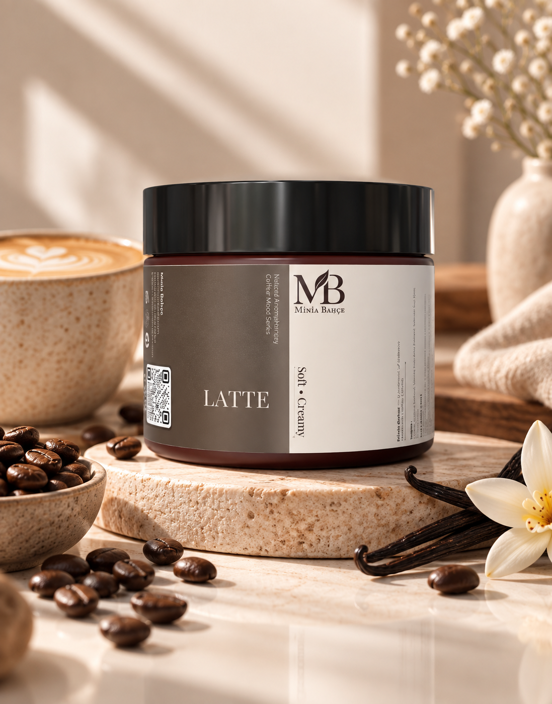 LATTE – Kahve & Vanilya Kokulu Doğal Soya Mum | 100 g