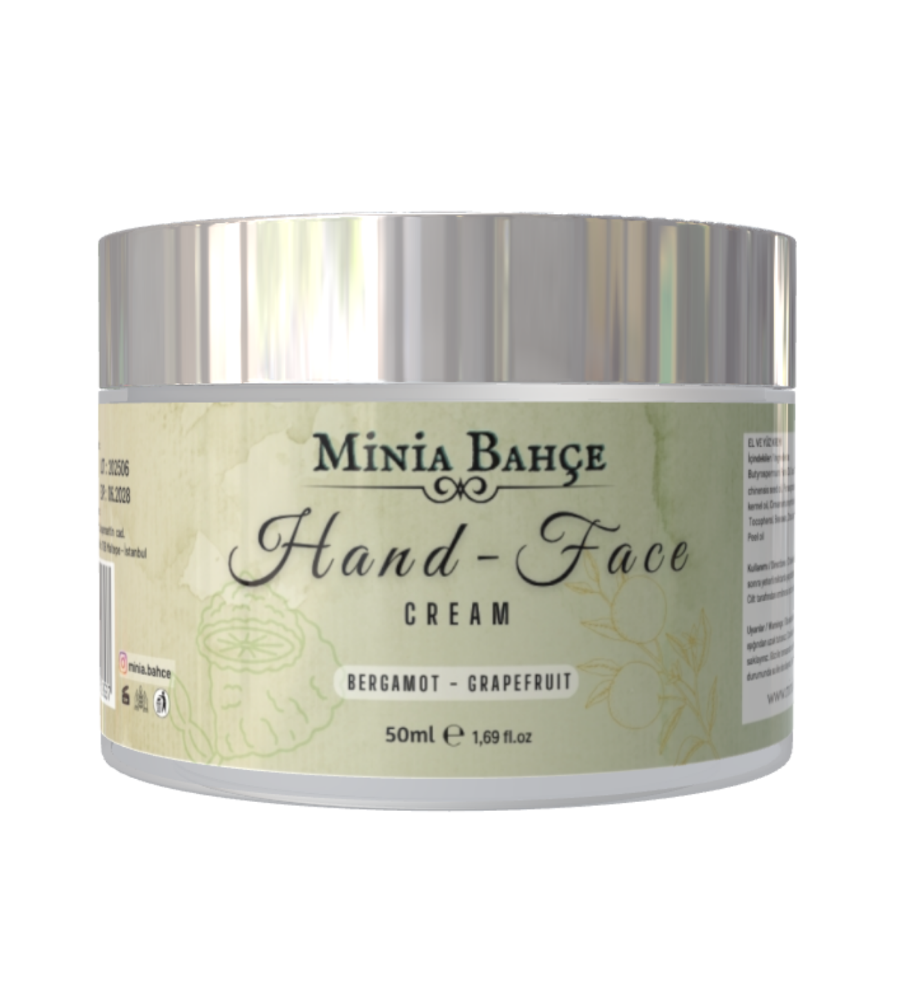 Minia Bahçe Greyfurt & Bergamot El ve Yüz Kremi - Koruyucu ve Besleyici Bakım 50ml