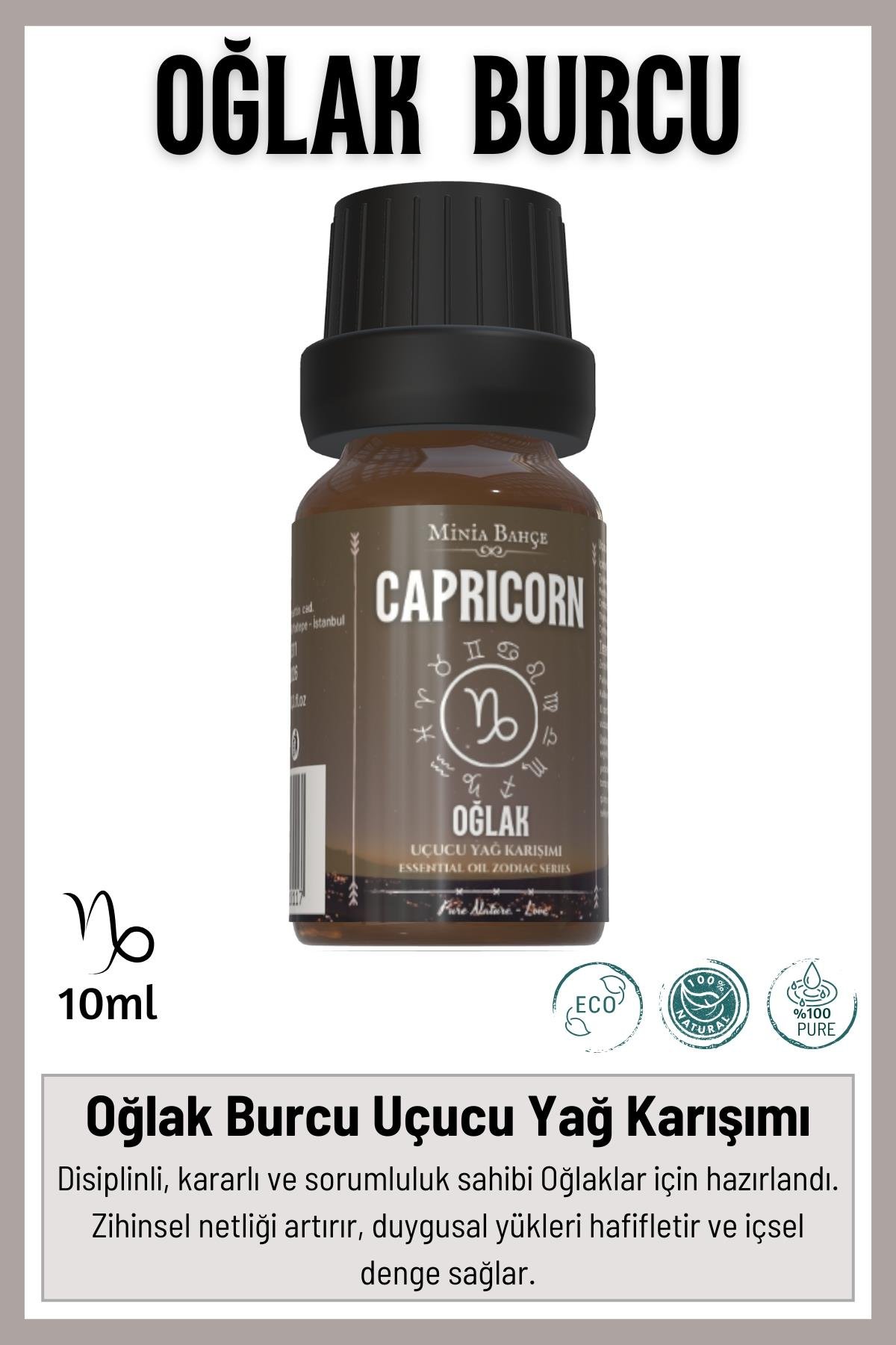 Oğlak Burcu - Capricorn, Uçucu Yağ Karışımı, 10ml