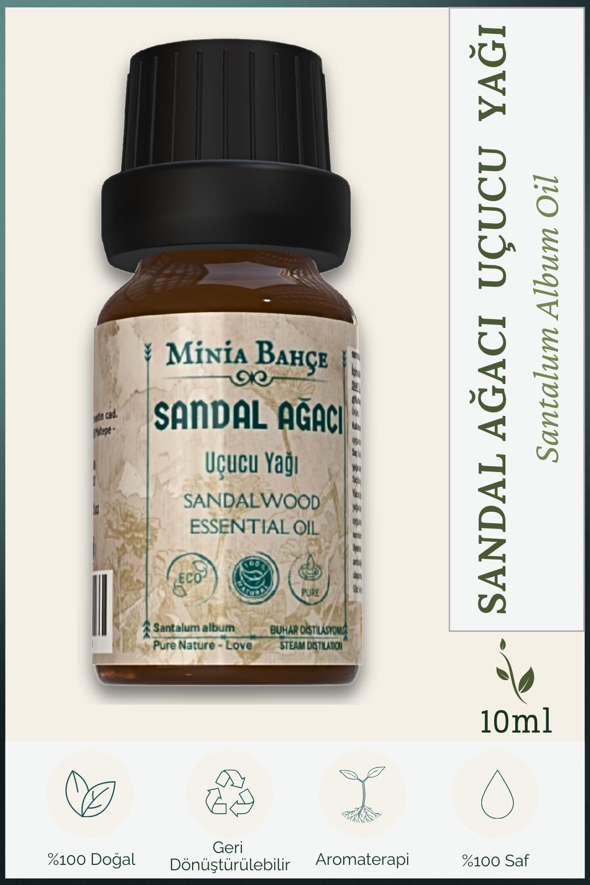 Sandal Ağacı Uçucu Yağı, %100 Saf, 10 ml