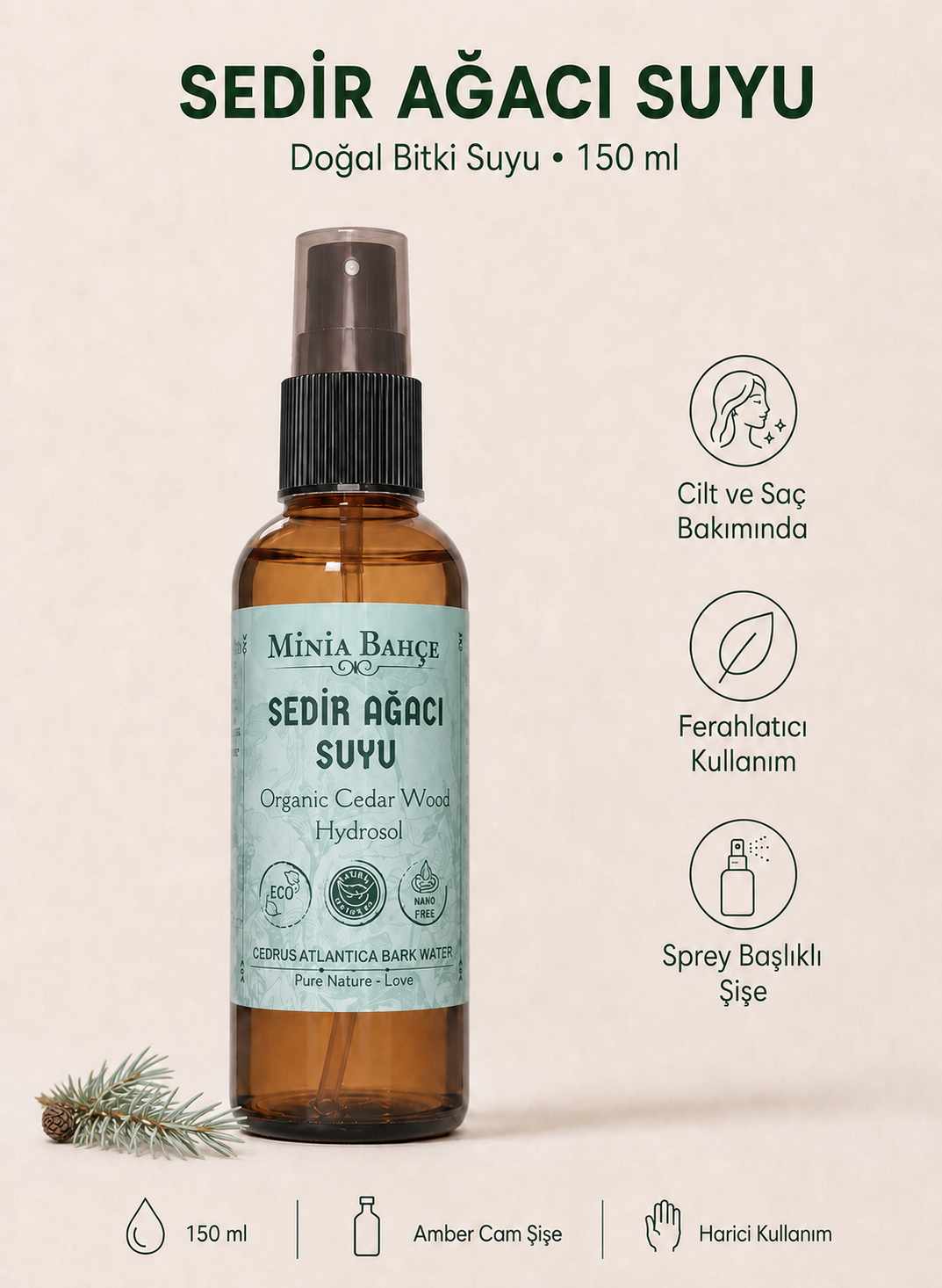 Sedir Ağacı Suyu -%100 Doğal, 150ml