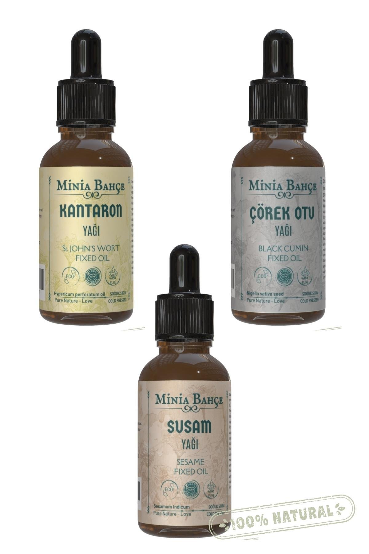 Susam Yağı, Kantaron Yağı, Çörekotu Yağı (3'lü Set) 30ml X 3 Adet