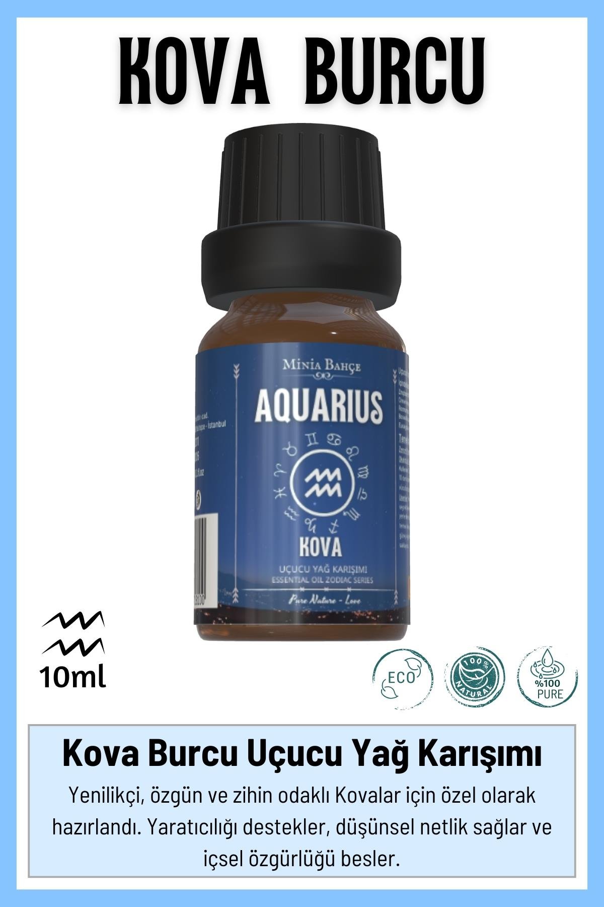 Uçucu Yağ Karışımı Zodiac Series / Aquarius (Kova Burcu) – 10ml | %100 Doğal ve Saf