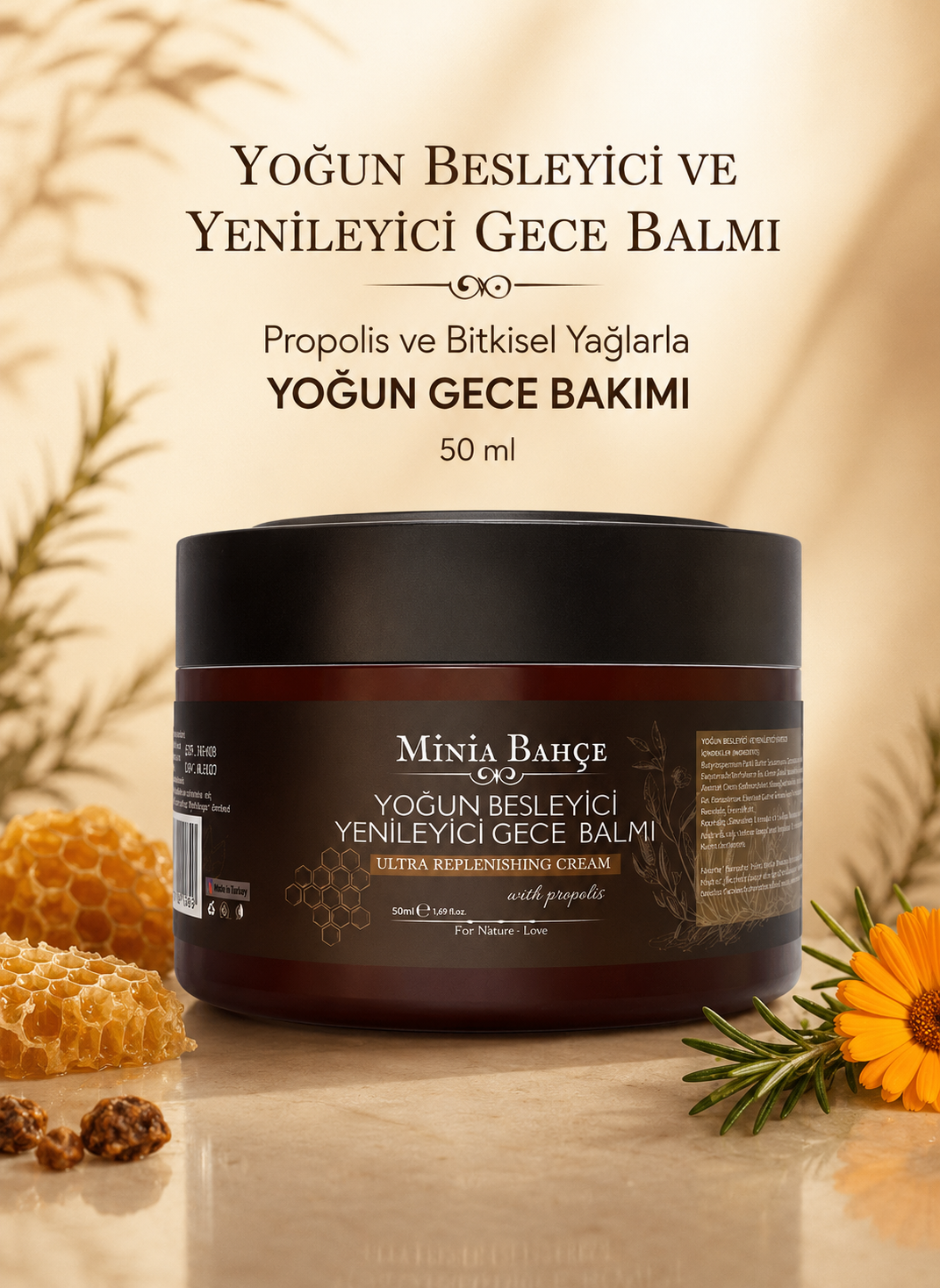 Yoğun Besleyici & Yenileyici Gece Balmı, %100 Doğal Ve Katkısız, 50ml