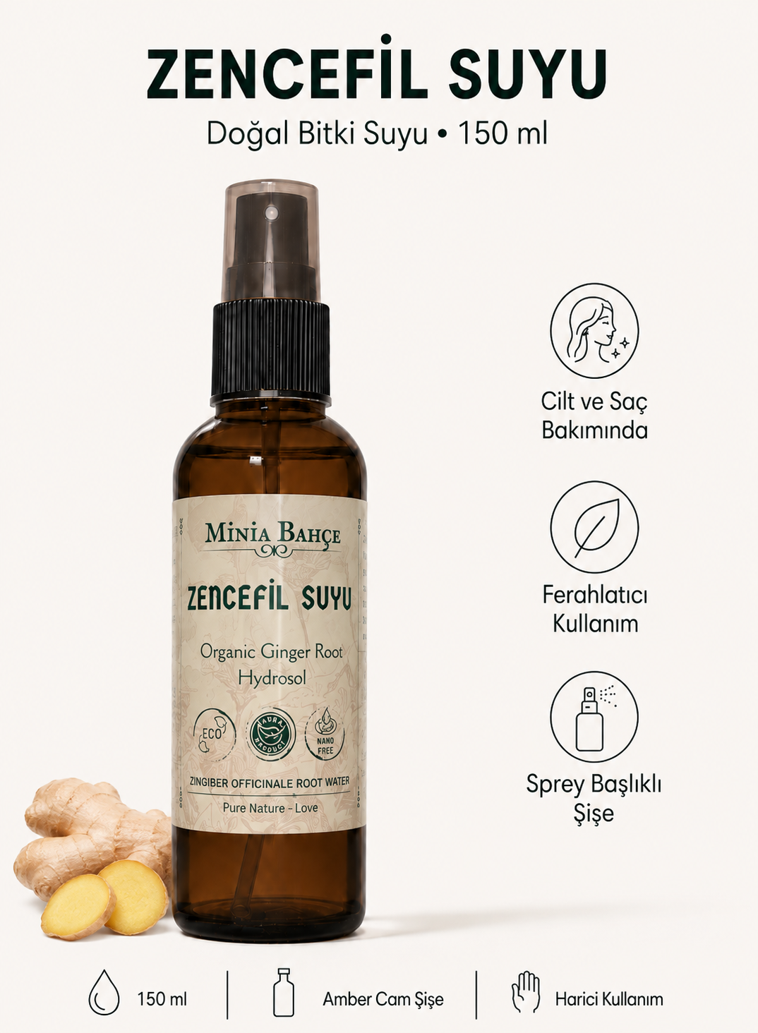 Zencefil Suyu -%100 Doğal, 150ml